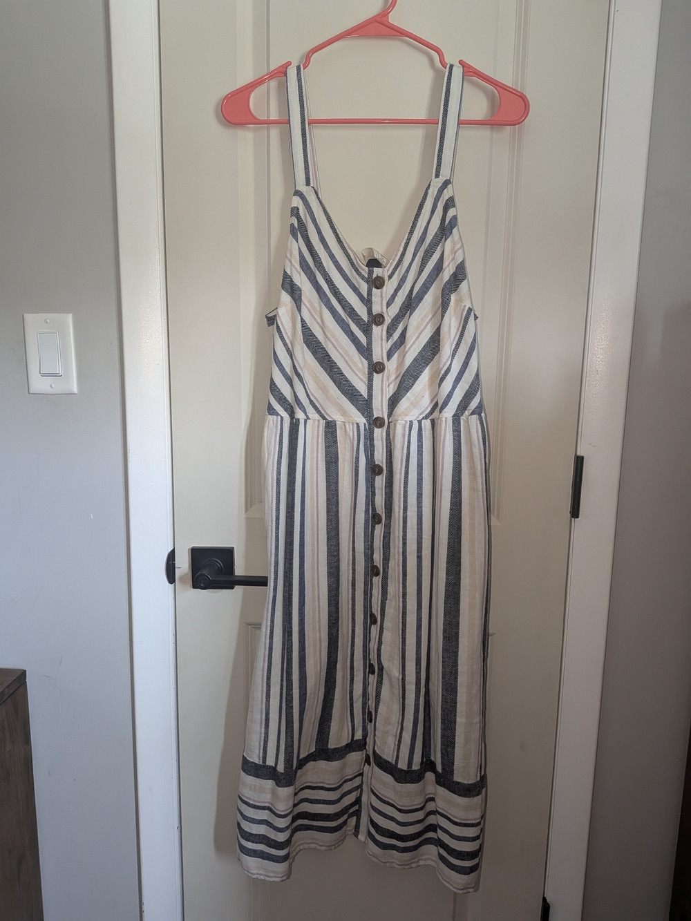 Universal Thread Navy & Cream Striped Midi Sundress